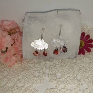 Nuage nacré et gouttes colorées