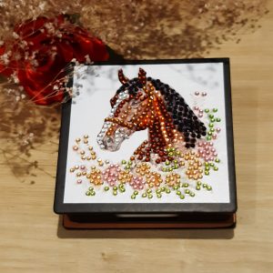 Boîte à post-it de Luxe - décor cheval de feu